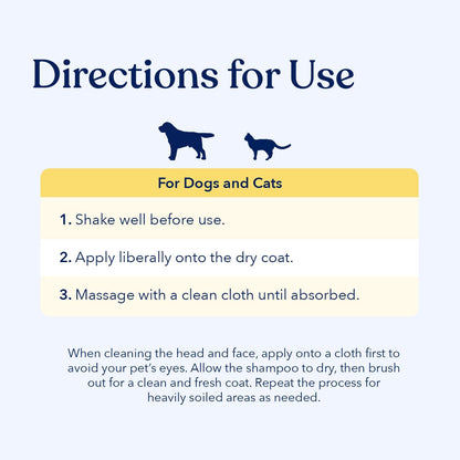 Honest Paws Dog Dry Shampoo - Waterless No Rinse Spray Formula Reducing Itch Cleanse Hydrate