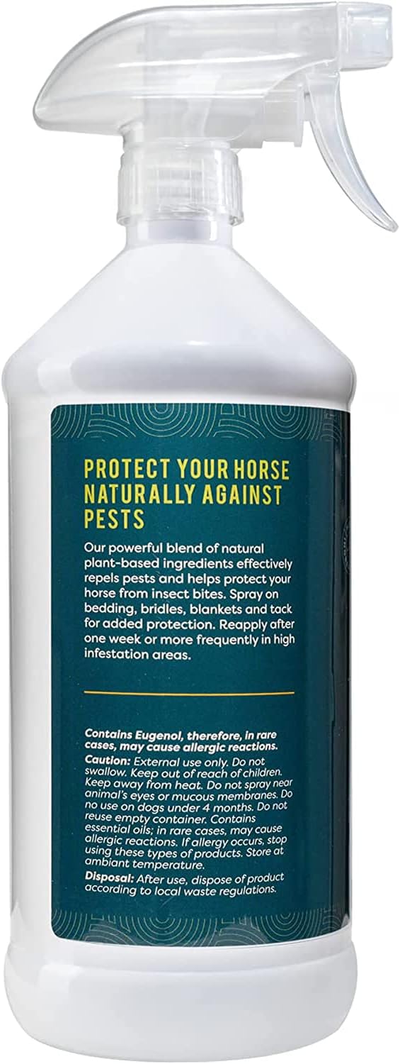 Natural Fly and Tick Horse Spray, Helps Repel Mosquitoes, Horseflies & Ticks, Plant-Based Active