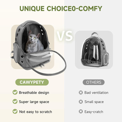 Cat Backpack Carrier, Breathable Cat Carrier Large Space Bubble Pet Backpack for Kitty Small Dog up