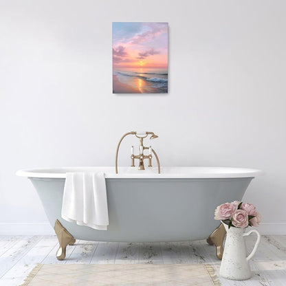 Beach Sunset Wall Art Ocean Coastal Scenery Wall Decor Seascape Picture Canvas Landscape Painting