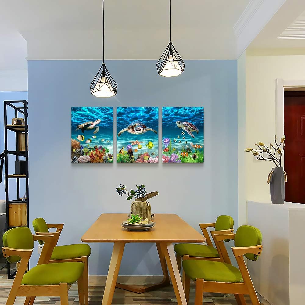 Canvas Wall Art for Living Room Large Size Wall decor for Bedroom Bathroom Wall Decoration blue