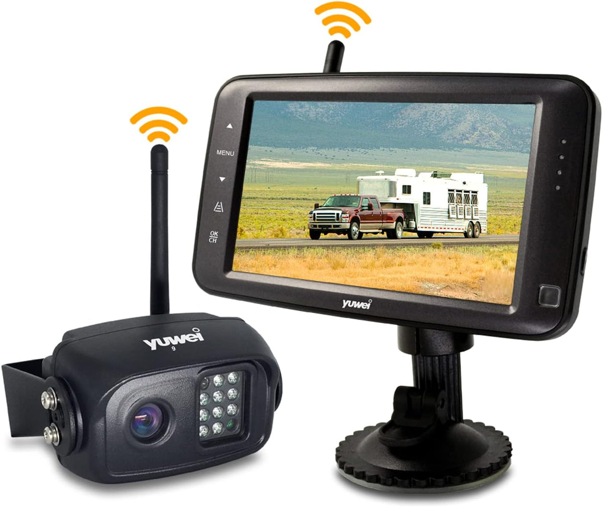 Wireless Backup Camera with 5 inch Split Screen, Ip69k Waterproof Wireless Rear View Camera with