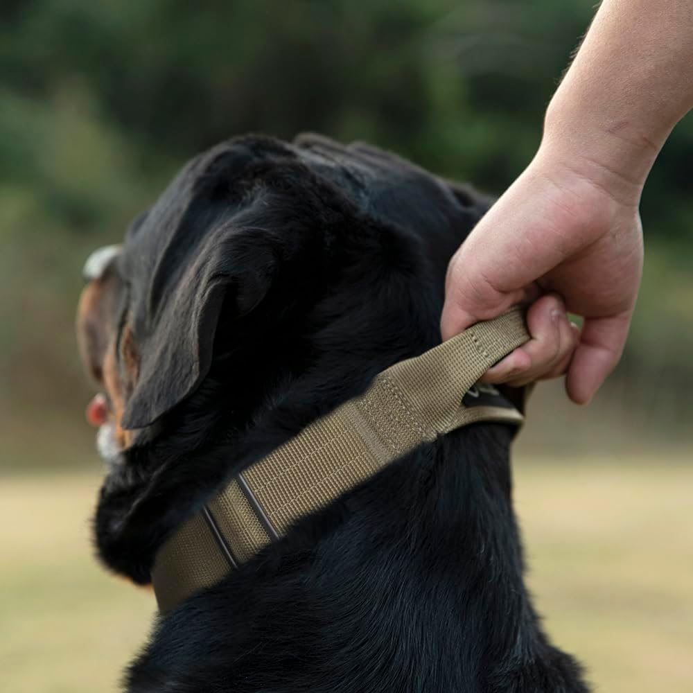TSPRO Premium Dog Collars Tactical Dog Collar with Handle and Heavy Duty Quick-Release Metal Buckle