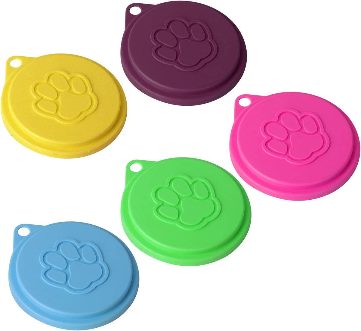 JIAKAI 5 PCS Pet Dog Cat Food Can Cover Pet self-Sealing，Reusable pet Food lids, Environmentally