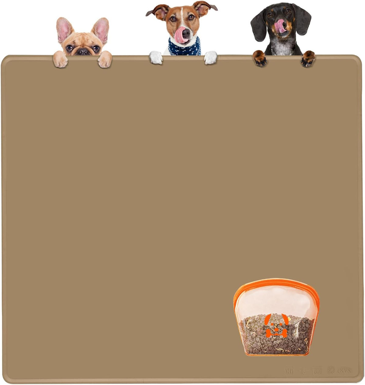 KVK Extra Extra Large Silicone Dog Food Mat 39.4×43.3in and 128oz Silicone Bag Set, Super Size