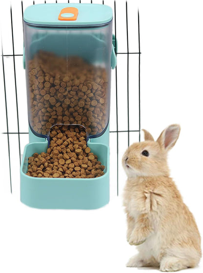 PODOO 34oz Rabbit Food Dispenser, Bunny Feeder Bowl, Large Hanging Automatic Pet Food Dispenser
