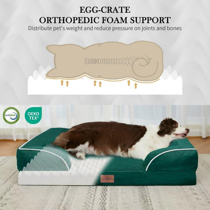 Comfort Expression Extra Large Dog Beds Jumbo Breed, Orthopedic Dog Bed Waterproof, PV Washable Pet
