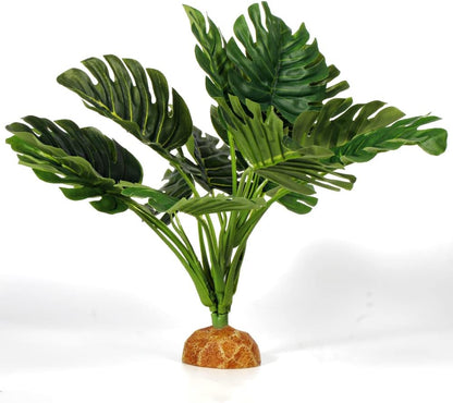 Fake Monstera Plants, Reptile Terrarium Decor, Bearded Dragon Tank Accessories fit Crested Gecko