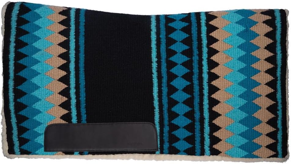 Fleece Bottom Contoured Saddle Pad - 34" x 40" | New Zealand Wool Top | 3/4" Felt Core | Contoured