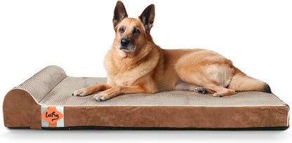 Laifug Orthopedic Memory Foam Extra Large Dog Bed with Pillow and Durable Waterproof Liner and