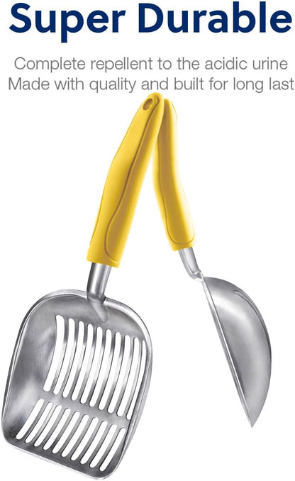 WePet Cat Litter Scoop, Aluminum Alloy Sifter, Kitty Metal Scooper, Deep Shovel, Long Handle, Poop