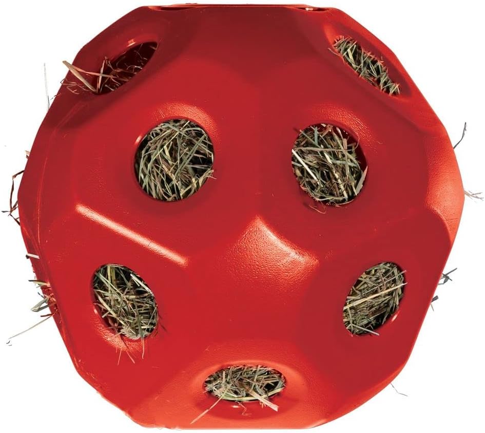 Schneiders Slow Feed Hay Ball Feeder for Horses | Color Red Horse Stable Companion | Slow Feed