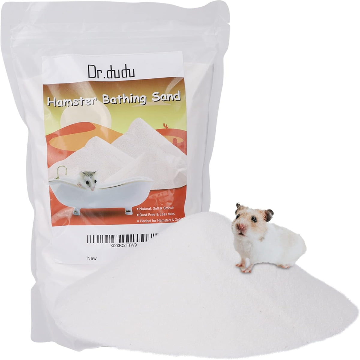 DR.DUDU Hamster Bath Sand, 6.6lb Dust Free Desert Sand or Potty Litter Sand for Hamster Chinchillas