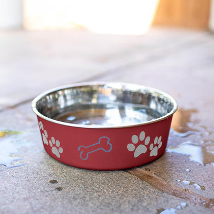 Loving Pets Bella Dog Bowls- Stainless Steel Dog & Cat Bowls - Spill Proof Dog Food Bowl, Cat Bowl