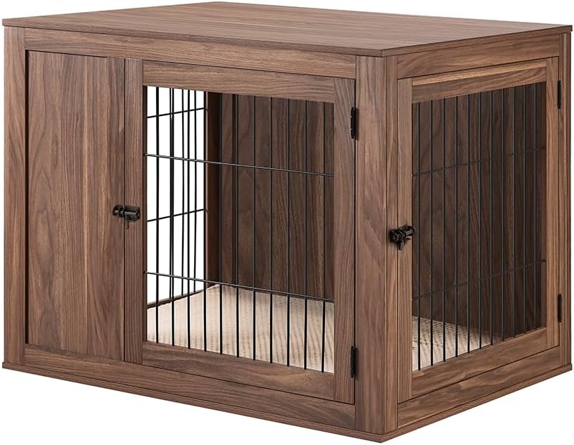 unipaws 38.5 Inch Furniture Style Dog Crate for Medium Large Dogs, Indoor Aesthetic Dog Stuff