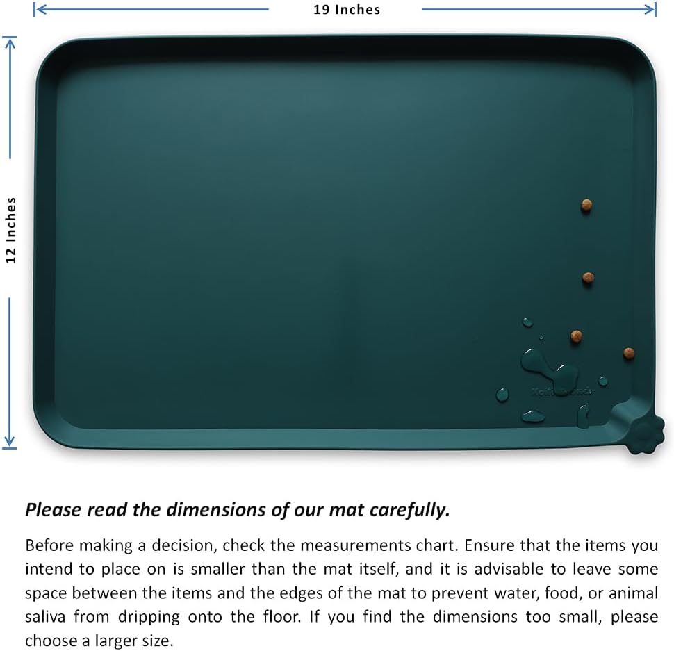 Hoki Found Silicone Pet Food Mats Tray - High-Lips Pet Dog Cat Bowl Mats - Dog Pet Cat Feeding Mat