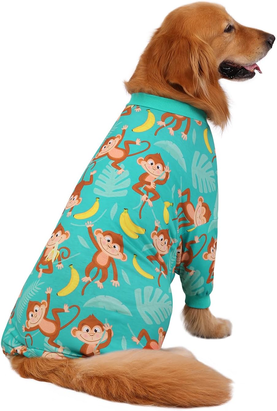 HDE Dog Pajamas One Piece Jammies Jumpsuit Pet Clothes Outfit Stretchy Lightweight Comfy Shirt Pjs