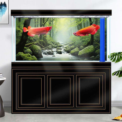 48X24IN Tropical Forest Terrarium Background, Natural Green Forest Tree Reptile Habitat Background