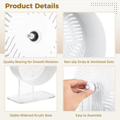 Silent Hamster Wheel, Hamster Exercise Wheel with Adjustable Acrylic Stand, Hamster Exercise Wheel