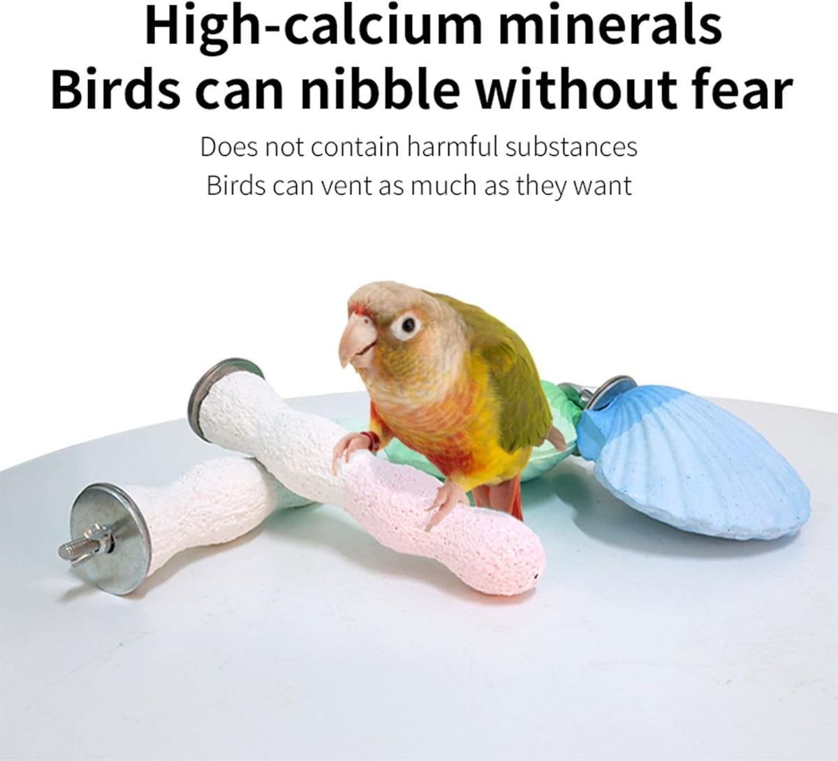 Parrot Perch Bird Perches for Cage Parrot Beak Grinding Stone Rough Surface High Calcium Mineral