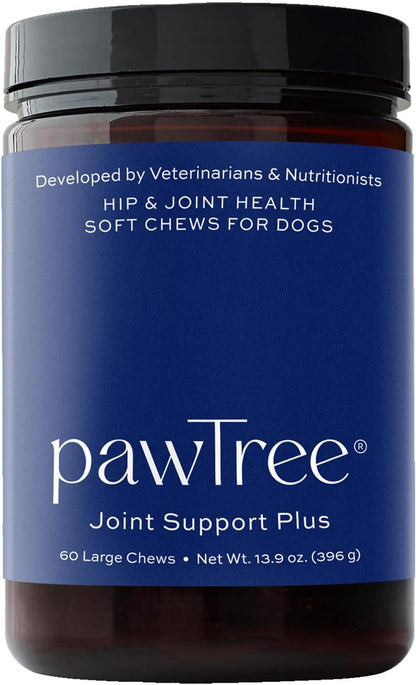 pawTree Joint & Hip Support Supplement for Dogs with Glucosamine, Chondroitin, MSM, Tumeric & Green