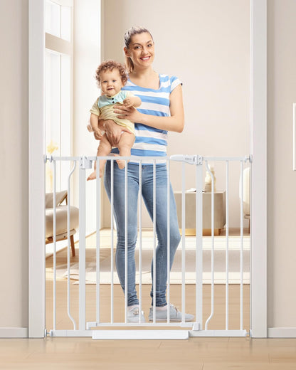 34" Extra Tall Baby Gate for Stairs, Auto Close Stroller Friendly Dog Gate Indoor for Doorways