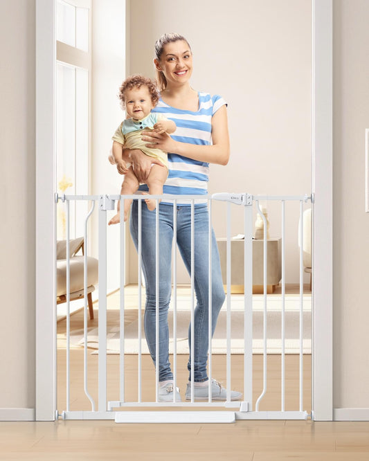 34" Extra Tall Baby Gate for Stairs, Auto Close Stroller Friendly Dog Gate Indoor for Doorways