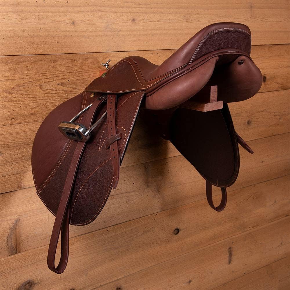 Collapsible Wooden English Saddle Rack | 18" Length | Easy to Mount | Folds Down Not Used | Fits