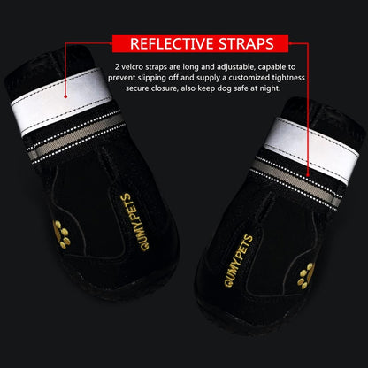 QUMY Dog Shoes for Large Dogs, Medium Dog Boots & Paw Protectors for Winter Snowy Day, Summer Hot
