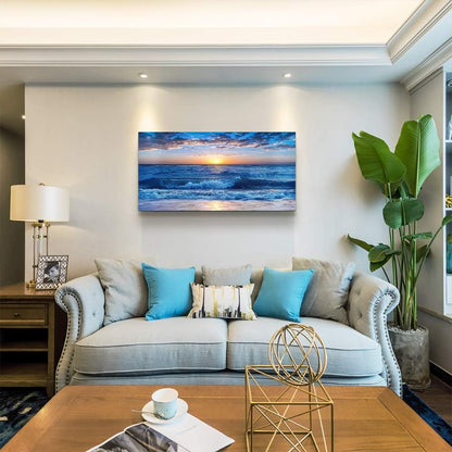 canvas wall art for living room Blue Ocean Sea sun landscape painting bathroom Wall Decor Ready to
