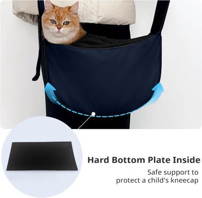 Dog Sling Carrier for Small Dogs and Cats, Lightweight Collapsible Pet Travel Bag with Adjustable