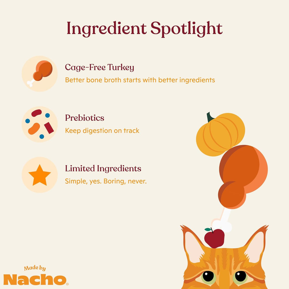 Made by Nacho Bone Broth Cat Food Topper for Hydration and Picky Eaters - Add Protein and Flavor to