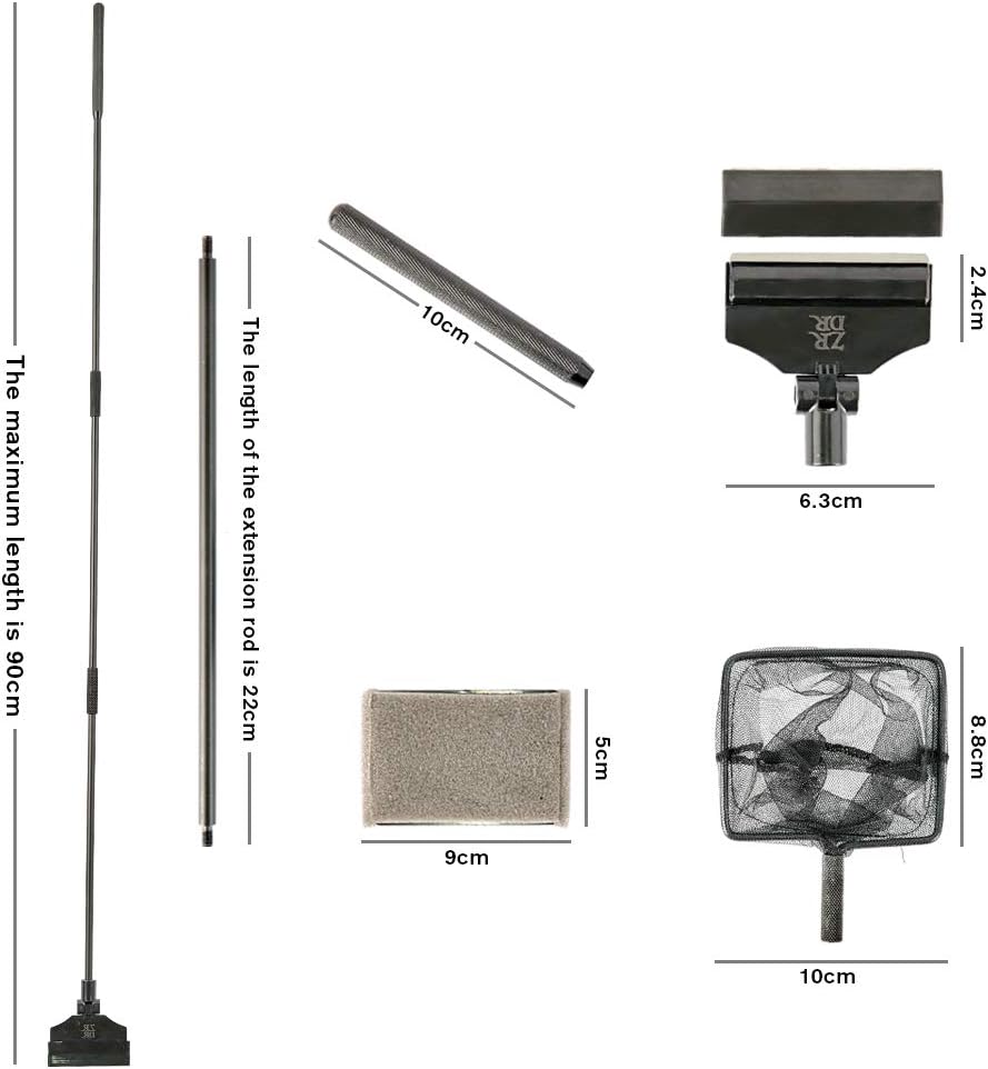 ZRDR Stainless Steel Algae Scraper Aquarium Cleaning Tool for Glass Aquariums, Including Algae
