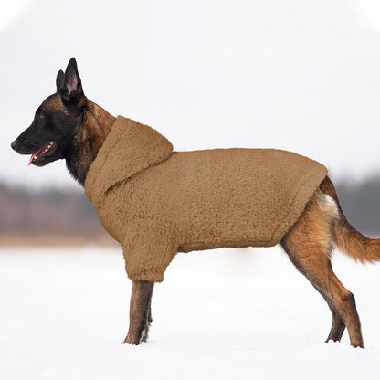 Fuzzy Dog Sweaters for Large Dogs Pet Hoodie Clothes Warm Soft Pet Coats Hooded Sweatshirt Dog