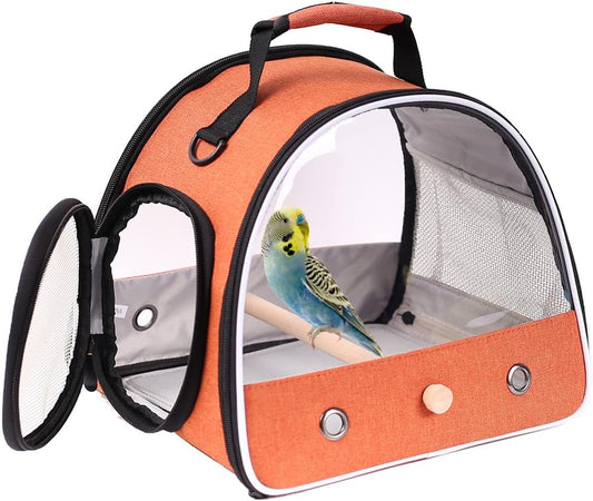Small Bird Travel Carrier, Portable Bird Travel Outside Cage for Parakeet, Parrot, Budgie, Guinea