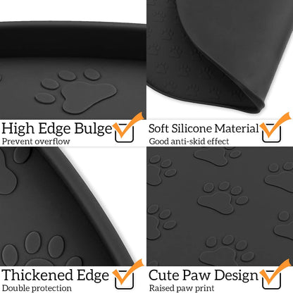 KPWACD Pet Feeding Mat for Dogs and Cats, Silicone Dog Placemat Non-Slip Waterproof Bowl Mats