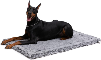 Stoutwool Indestructible Dog Bed - Fluffy Chew Proof Dog Crate Pad - Tough Kennel Pad for