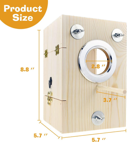 Bird Nest Box Parakeet Breeding Nest Box Bird Nest House Wooden Acrylic Transparent Breeding Box
