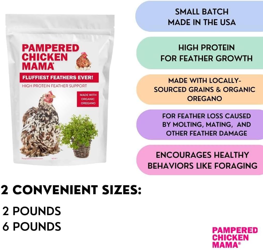 Pampered Chicken Mama Molting Supplement for Chickens: Fluffiest Feathers Ever Backyard Chicken