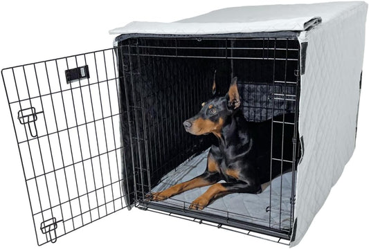 4Knines Quilted Dog Crate Cover – Heavy-Duty, Water-Resistant Fabric for Indoor/Outdoor Use