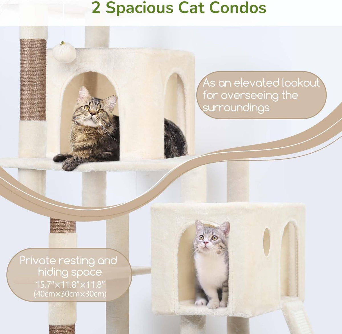 Globlazer Heavy Duty Cat Tree Tower, 70inch Sturdy Cat Tree for Indoor Cats Sturdy Large Cat Tower