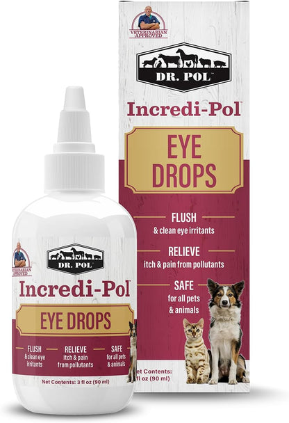 Dr. Pol Incredi-Pol Eye Drops for Dogs, Cats, and All Animals - Dog Eye Drops to Flush and Clean