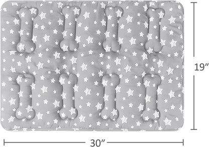 Dog Crate Mat (30" X 19") 2 Pack, Soft Dog Bed Mat with Cute Prints, Personalized Dog Crate Pad