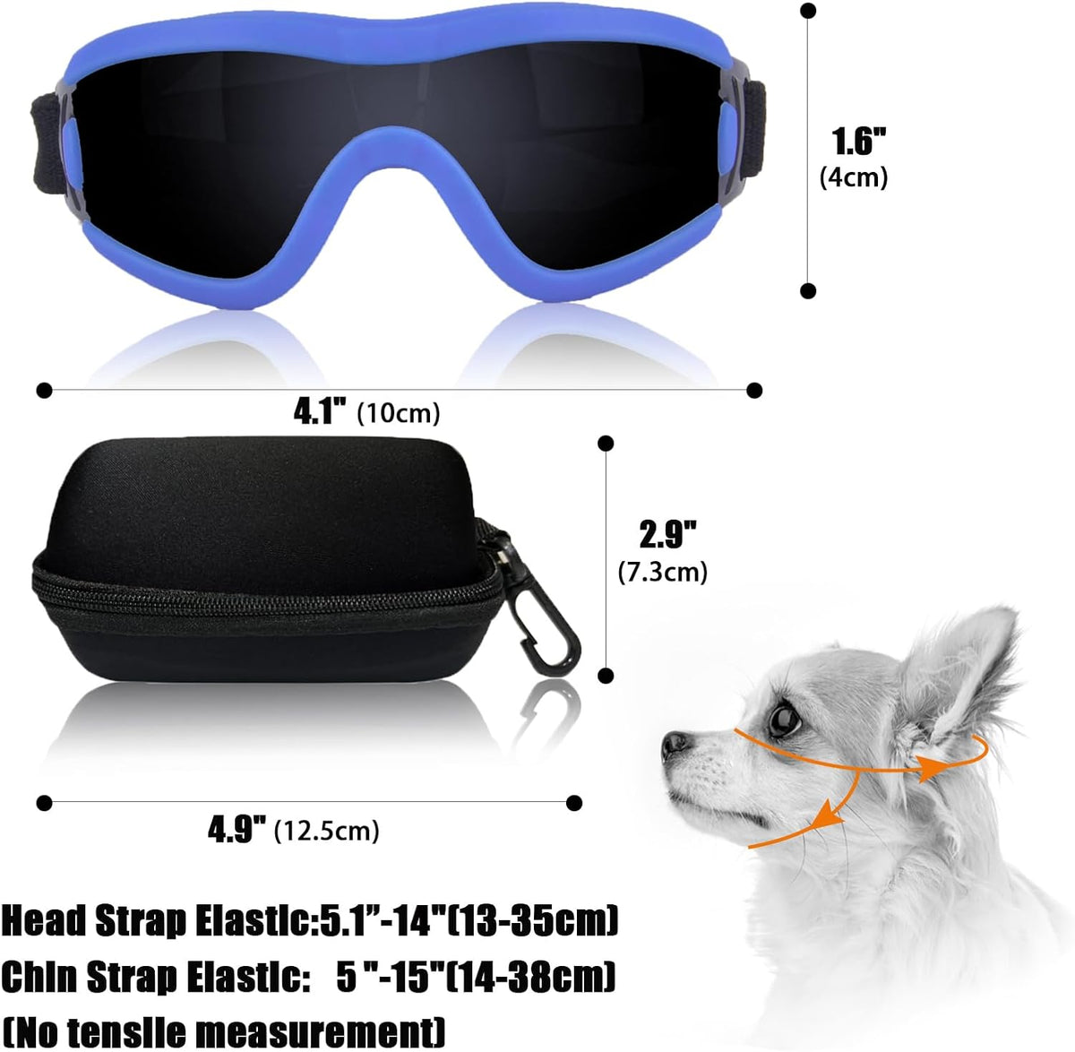 Dog Goggles Small Breed Dog Sunglasses with Adjustable for UV Protection Eyewear Doggy Doggie Puppy