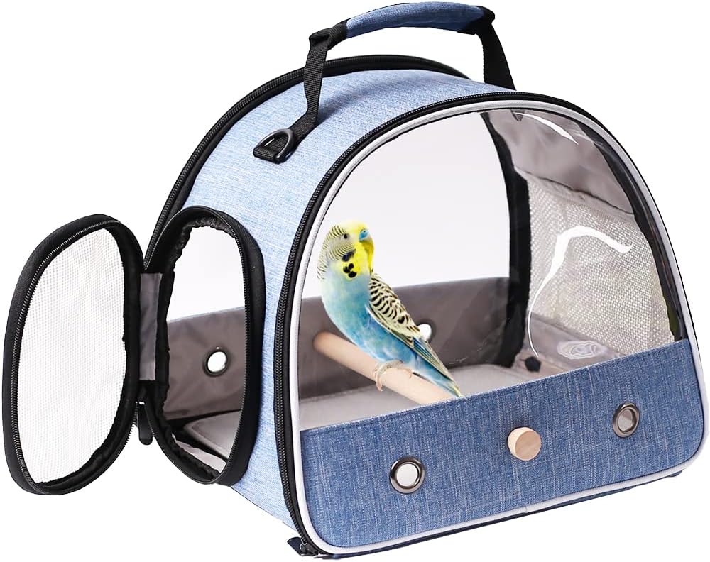 Small Bird Travel Carrier, Portable Bird Travel Carrier for Parakeet, Parrot, Budgie, Guinea Pig