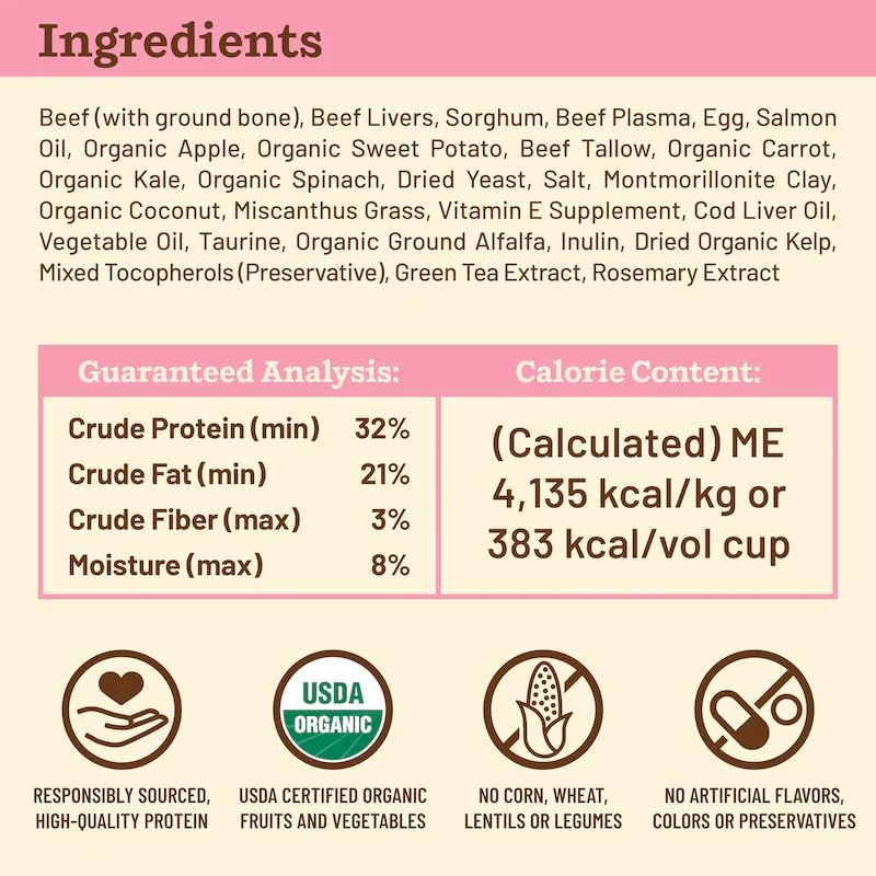 Primal Kibble in The Raw, Freeze Dried Cat Food, Beef, Scoop & Serve, Made with Raw Protein, Whole
