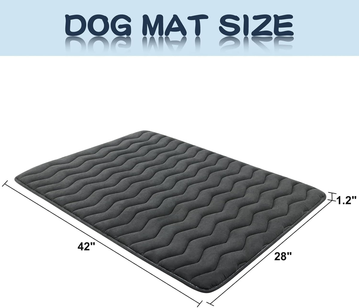 Bubble bear Dog Crate Mat - Upgraded Thick, Ultra Soft, Washable & Anti-Slip Kennel Pad for