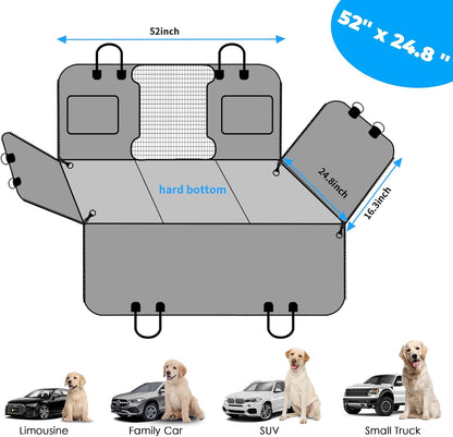 URPOWER Back Seat Extender for Dogs - Hard Bottom Dog Car Seat Cover Holds 420 lbs, Waterproof Dog