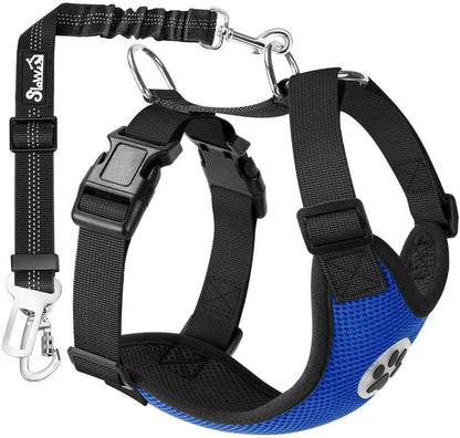 SlowTon Dog Seat Belt Harness for Car, Dog Car Harness Adjustable Mesh Breathable & Dog Seatbelt