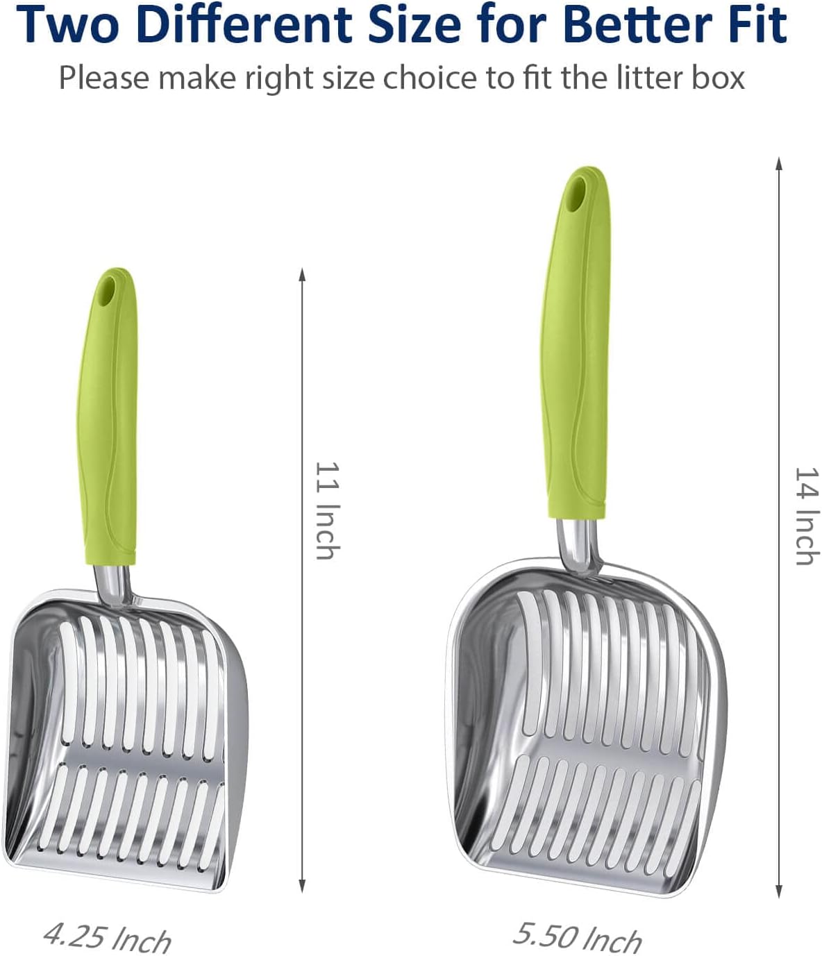 WePet Cat Litter Scoop, Aluminum Alloy Sifter, Kitty Metal Scooper, Deep Shovel, Long Handle, Poop